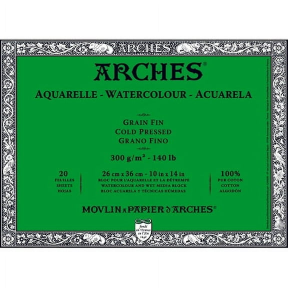Arches Watercolor Block Paper - Cold Press - 140 lb - 10 x 14 inches