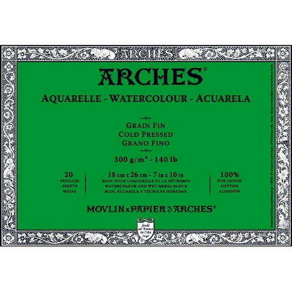 Arches Watercolor Block Paper - Cold Press - 140 lb - 7 x 10 inches