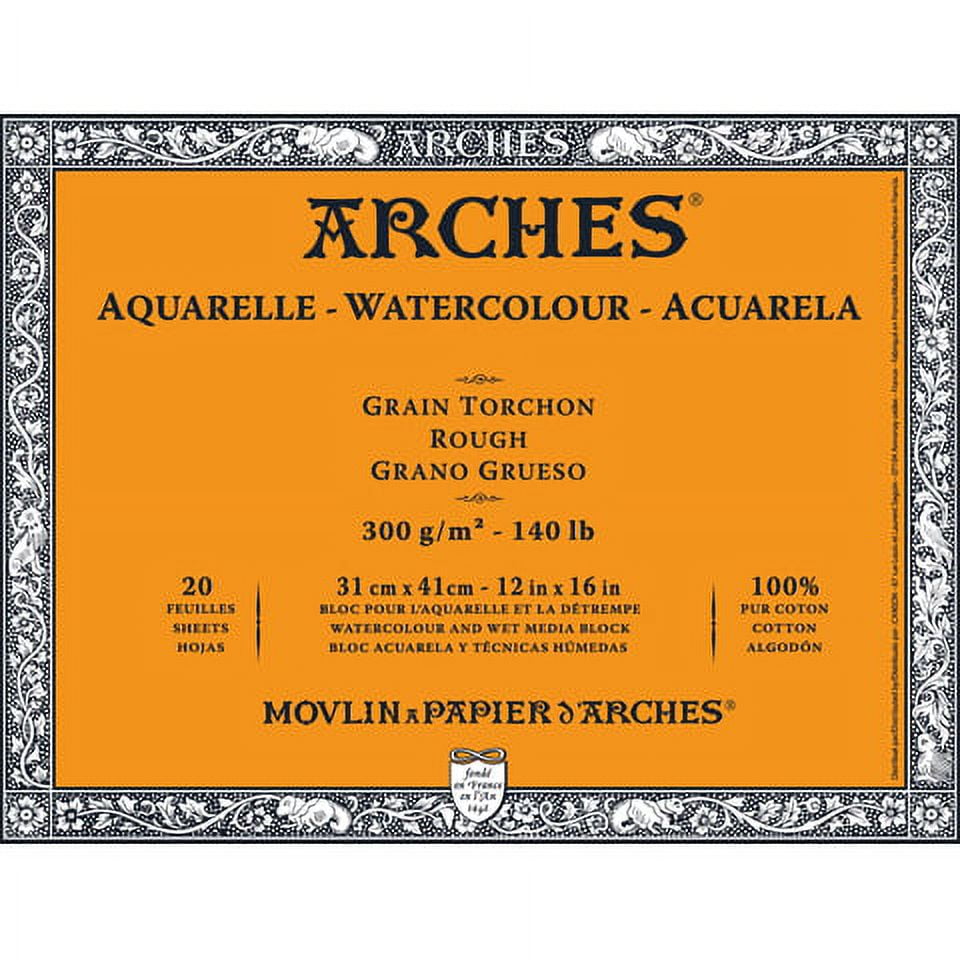 Arches Watercolor Block Paper - Rough - 140 lb - 12 x 16 inches