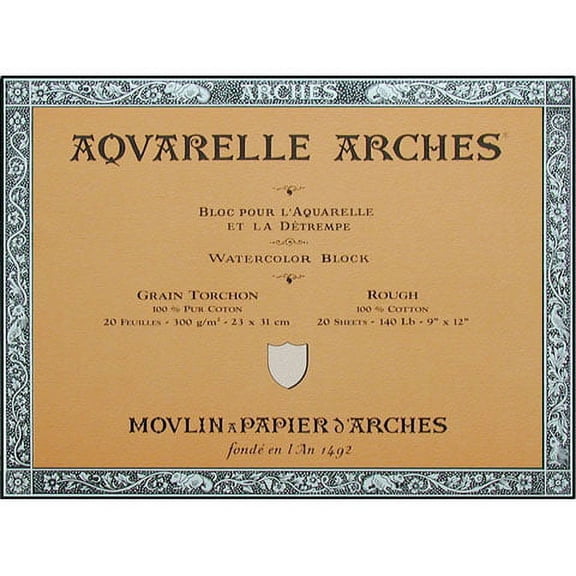 Arches Watercolor Block Paper - Rough - 140 lb - 9 x 12 inches