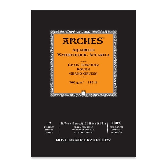 Arches Watercolor Pad - 11.7" x 16.5", 140 lb, Rough, 12 Sheets