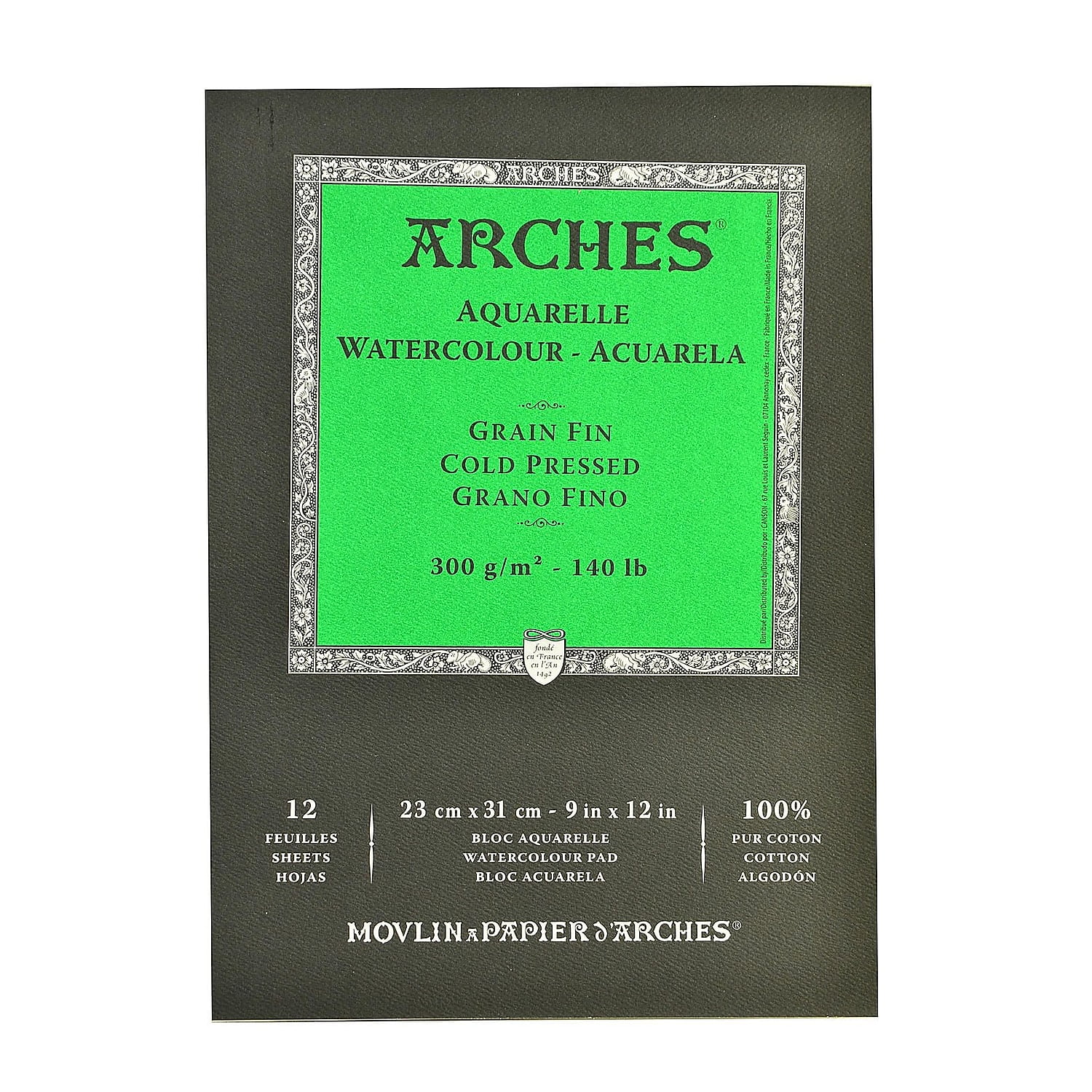 Arches Watercolor Pad 9 In. X 12 In. Cold Pressed 140 Lb. [Pack Of 2] 42052-PK2