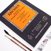 ARCHES® Aquarelle Watercolor Paper Pad, Rough, Natural White, 140 lb (300 gsm), Glue Binding, 12 Sheet, 9x12 in, 1 Count