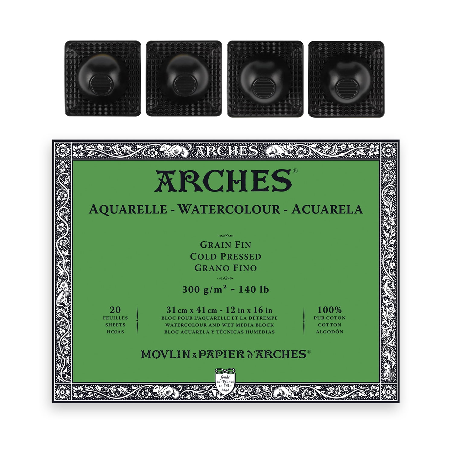 ARCHES - Bloc papier aquarelle - 300g - 12 Feuilles - Arches