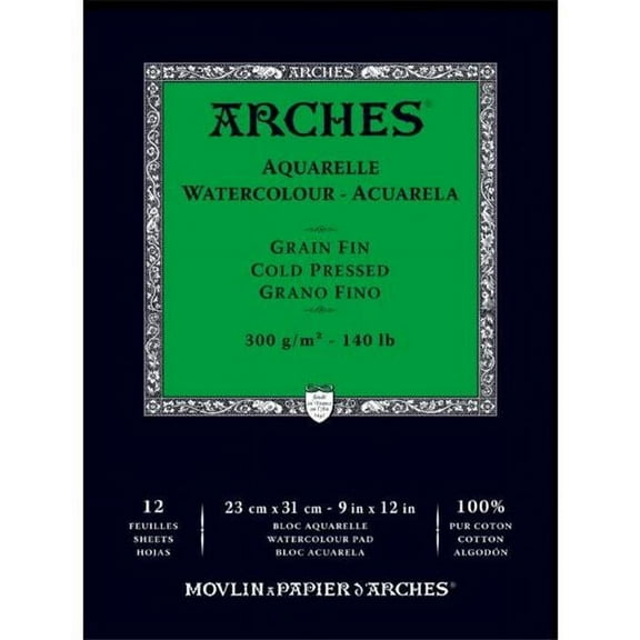 Arches  Watercolor Paper Pad - Natural White - 9 x 12 in.