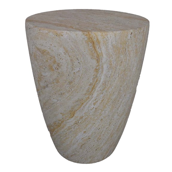 Benjara Archi Plant Stand Table- Tapered Marbled White Resin Base 18 Inch