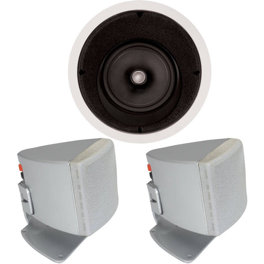 ArchiTech PS-815 LCRS 8" Kevlar 15-Degree-Angled Ceiling LCR Speaker and Bonus Speakers - image 1 of 1