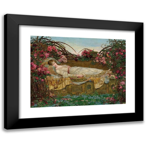 Archibald Wakley 14x12 Black Modern Framed Museum Art Print Titled - The Sleeping Beauty (1903)