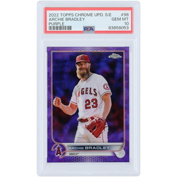 Archie Bradley Los Angeles Angels 2022 Topps Chrome Updates Purple Refractor #US98 #9/10 PSA Authenticated 10 Card - Fanatics Authentic Certified