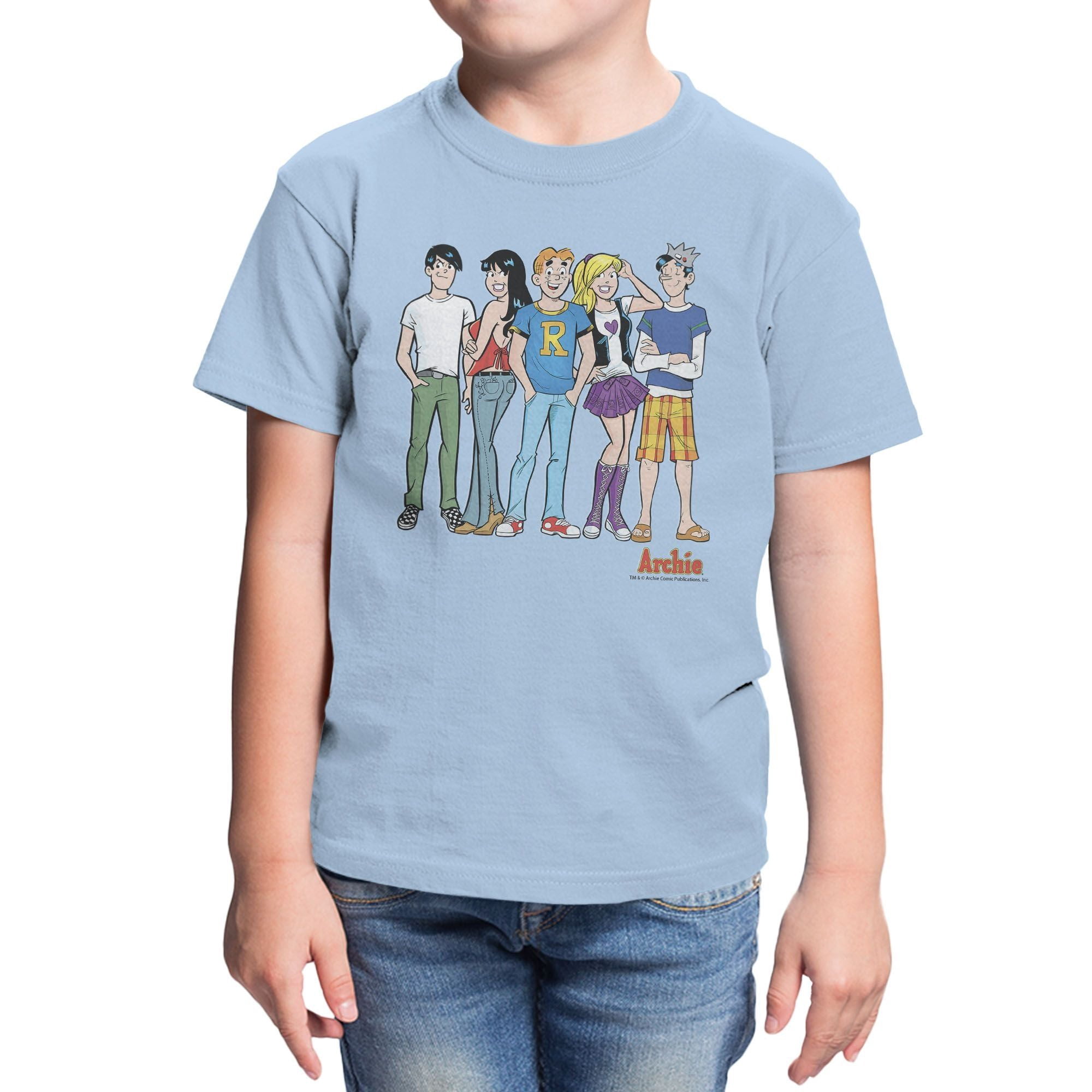 Archie Comics Gangs All Here Youth T Shirt (Light Blue, XS-XL ...