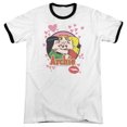 thumbnail image 1 of Archie Comics Kisses For Archie Adult Ringer White Black, 1 of 1