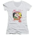 thumbnail image 1 of Archie Comics Kisses For Archie Junior Women's T-Shirt V-Neck White, 1 of 1