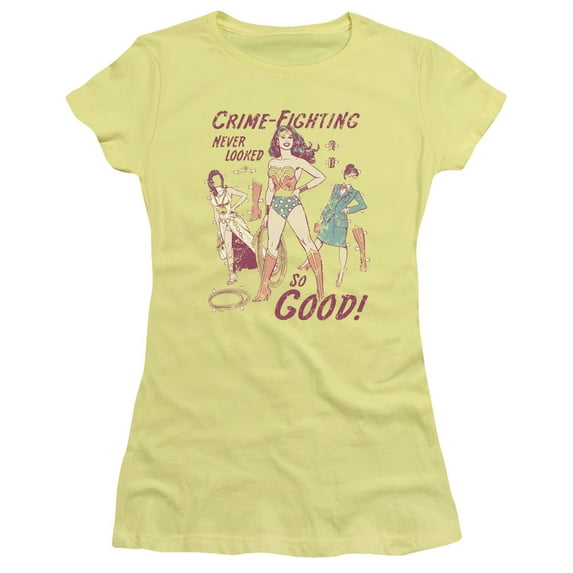 Dc - Ww Paper Doll - Juniors Teen Girls Cap Sleeve Shirt - Medium