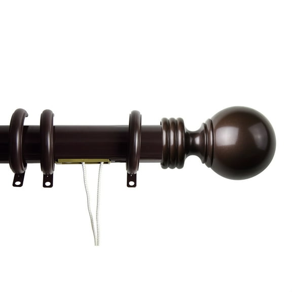 Archie Decorative Traverse Rod w/ Rings 30"- 48" - Cocoa