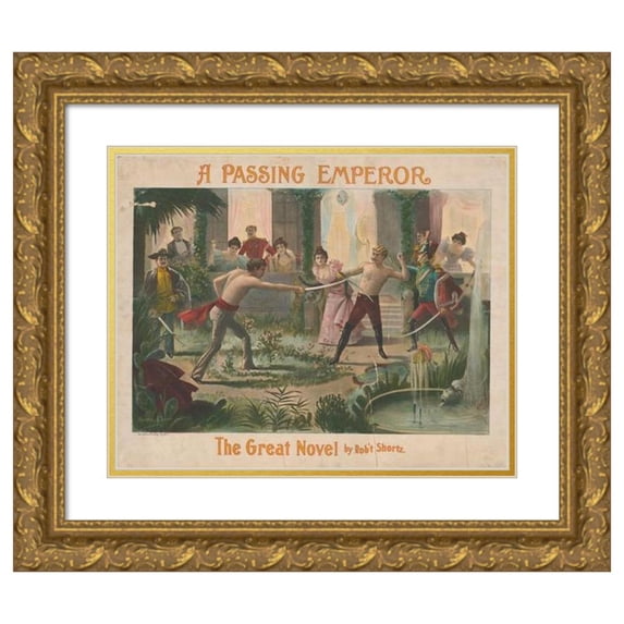 Archie Gunn 24x20 Gold Ornate Framed and Double Matted Museum Art Print Titled - A Passing Emperor (1898)