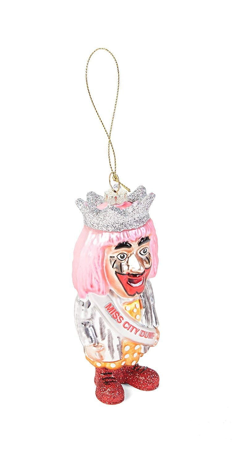 Hand-Blown Glass Gertrude Ornament with Glitter Crown
