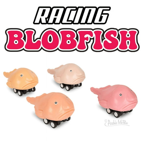 Archie McPhee Novelty Gag Gift Stocking Stuffer Racing Blobfish (4 pack)