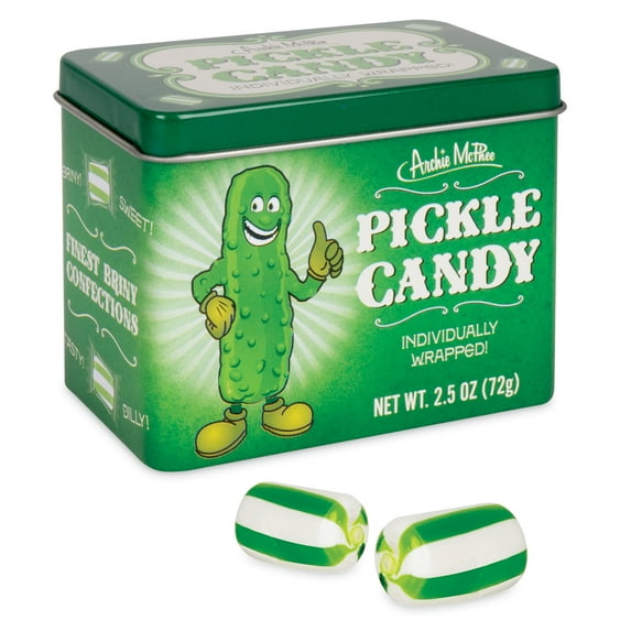 Archie McPhee Pickle Candy in Tin