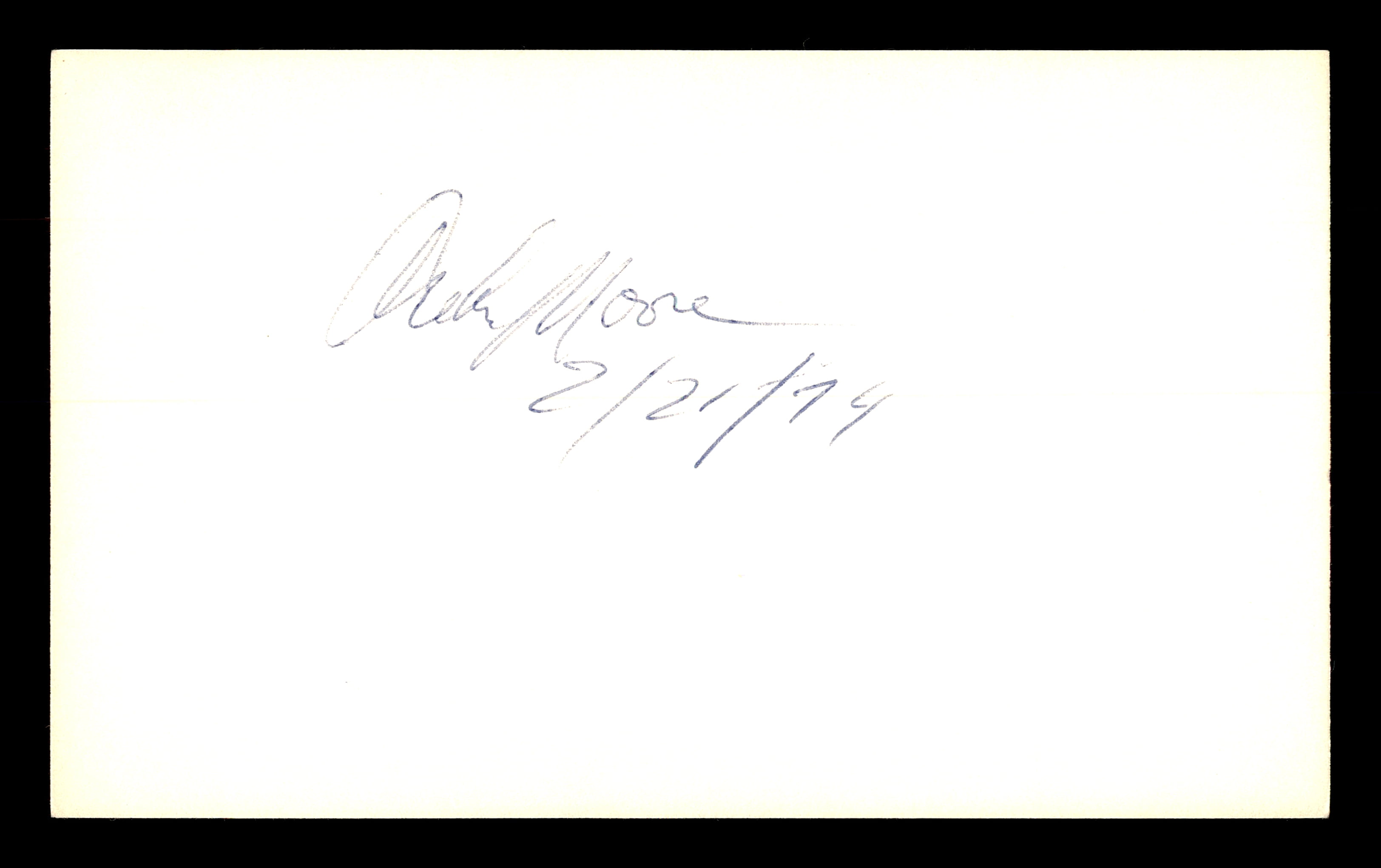 Archie Moore Autographed 3x5 Index Card Light Heavyweight Champ SKU #179734