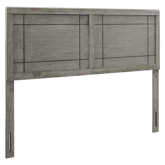 Archie Wood Full Headboard - Modern Style, Retro Design, Interchangeable Bed Frames - Gray