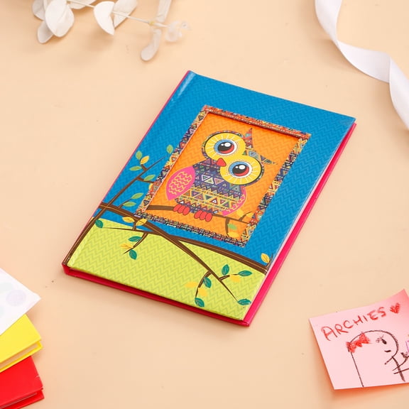 Archies Colorful Owl Design Hardbound Writing Notebook