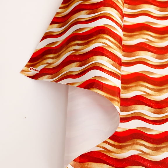 Archies Gold And Red Wave Pattern Wrapping sheet, 5 sheets of 19.5x27.5 Inches.