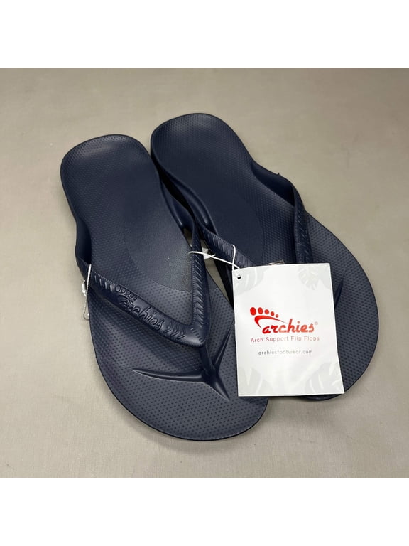 Unisex Arch Support Flip Flops, Navy Blue, Size 13 Men’s/14 Women’s