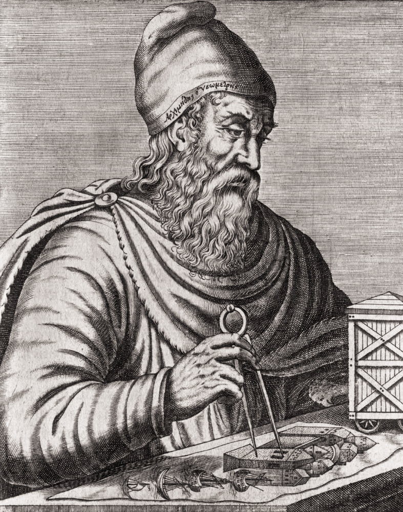 Archimedes Of Syracuse Circa 287 Bc- Circa 212 Bc Greek Mathematician Physicist Engineer Canvas Art - Ken Welsh Design Pics (12 x 16)