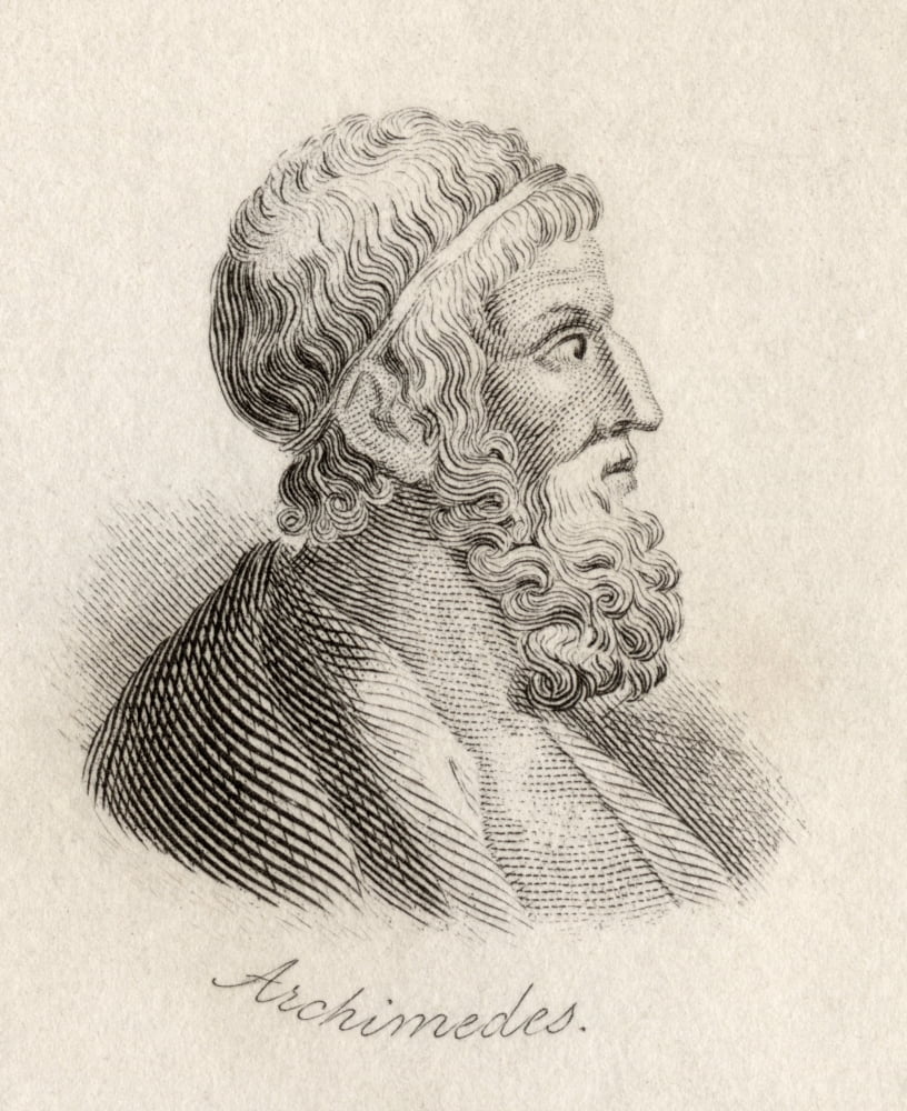 Archimedes Of Syracuse Sicily 287Bc-212Bc Mathematician Engraved By JWCook Canvas Art - Ken Welsh Design Pics (26 x 32)