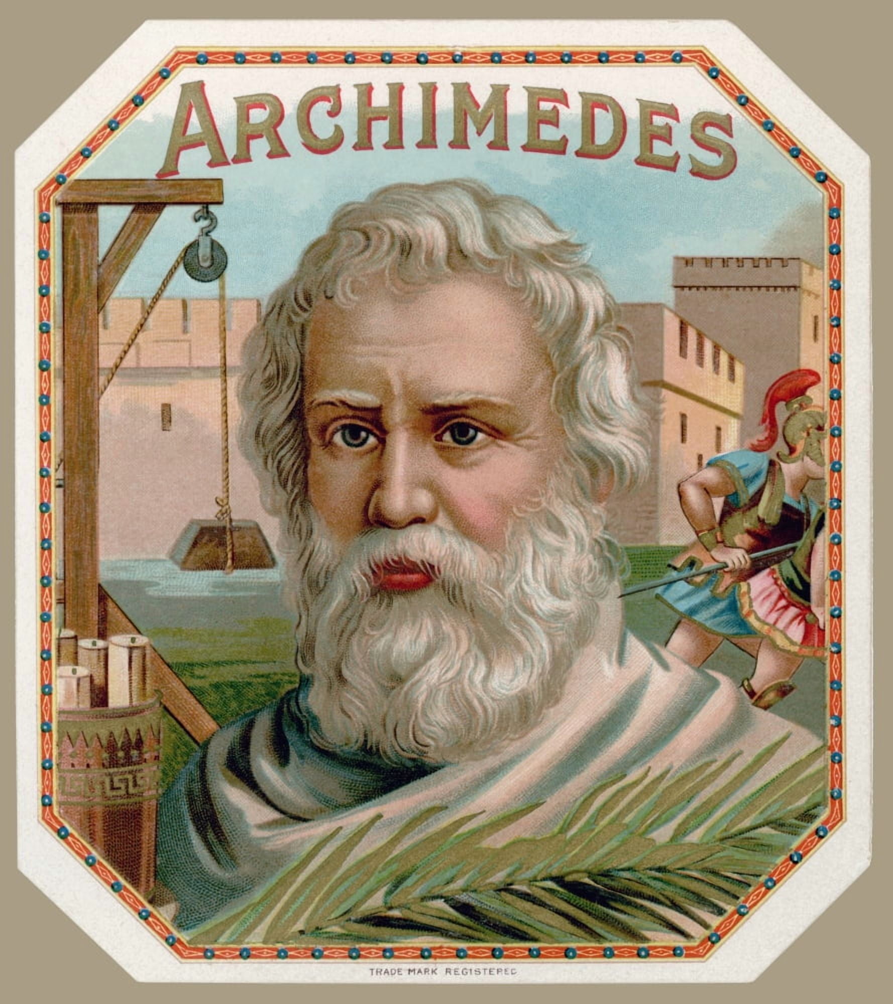 Archimedes Of Syracuse Circa 287 Bc To Circa 212 Bc Greek Mathematician Physicist And Engineer From Cigar Box Label Printed Circa 1900 Canvas Art - Ken Welsh  Design Pics (13 x 15)