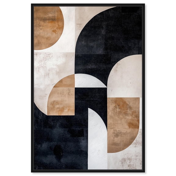 Arching Forms II Canvas Midcentury Abstract by Art Remedy, Black Frame, 20 x 30