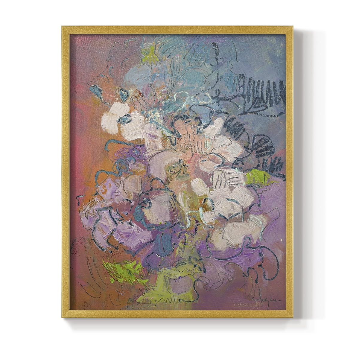 Archipelago Framed Print in Gold Solid Wood Framed Print No Nail Hanging