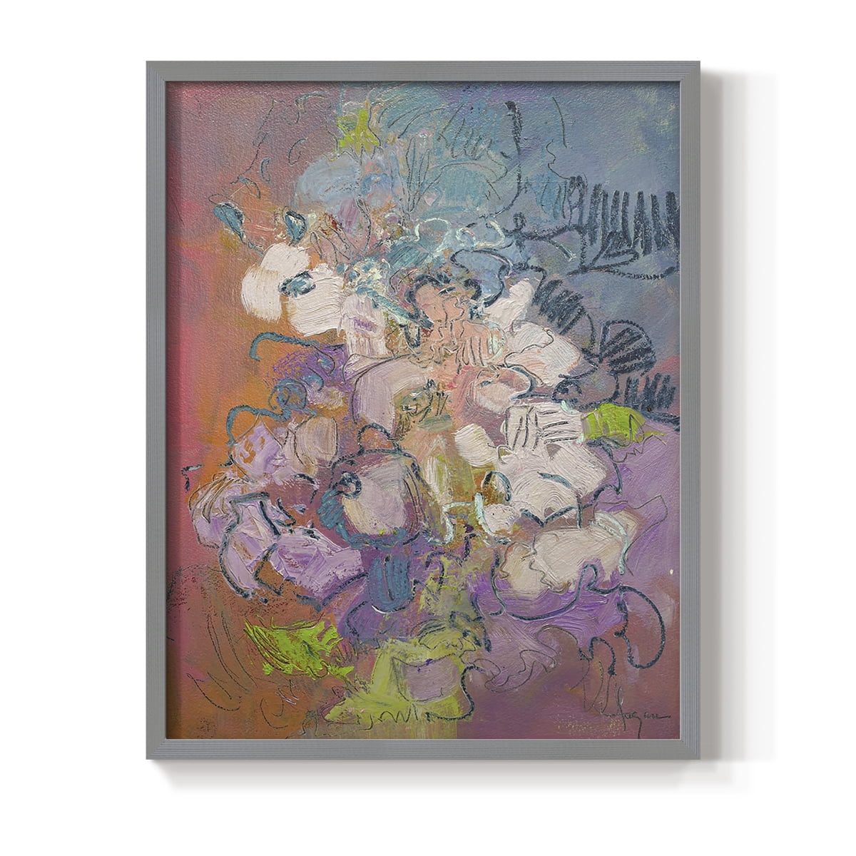 Archipelago Framed Print in Gray Solid Wood Framed Print No Nail Hanging