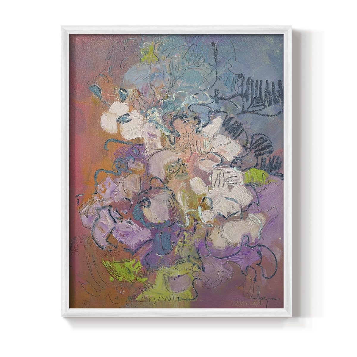 Archipelago Framed Print in White Solid Wood Framed Print No Nail Hanging