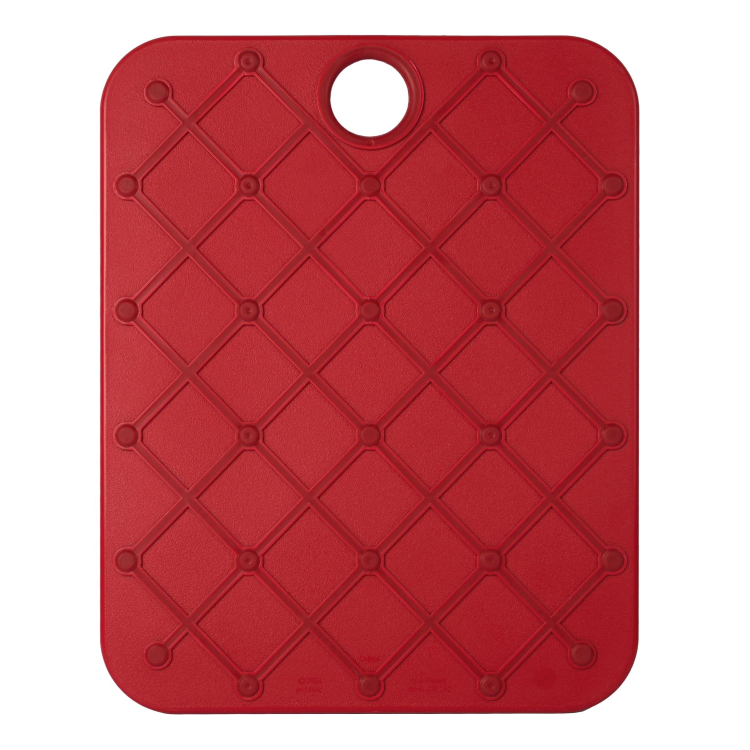 Red Rectangular Non-Slip Poly Cutting Board, 14" x 11"
