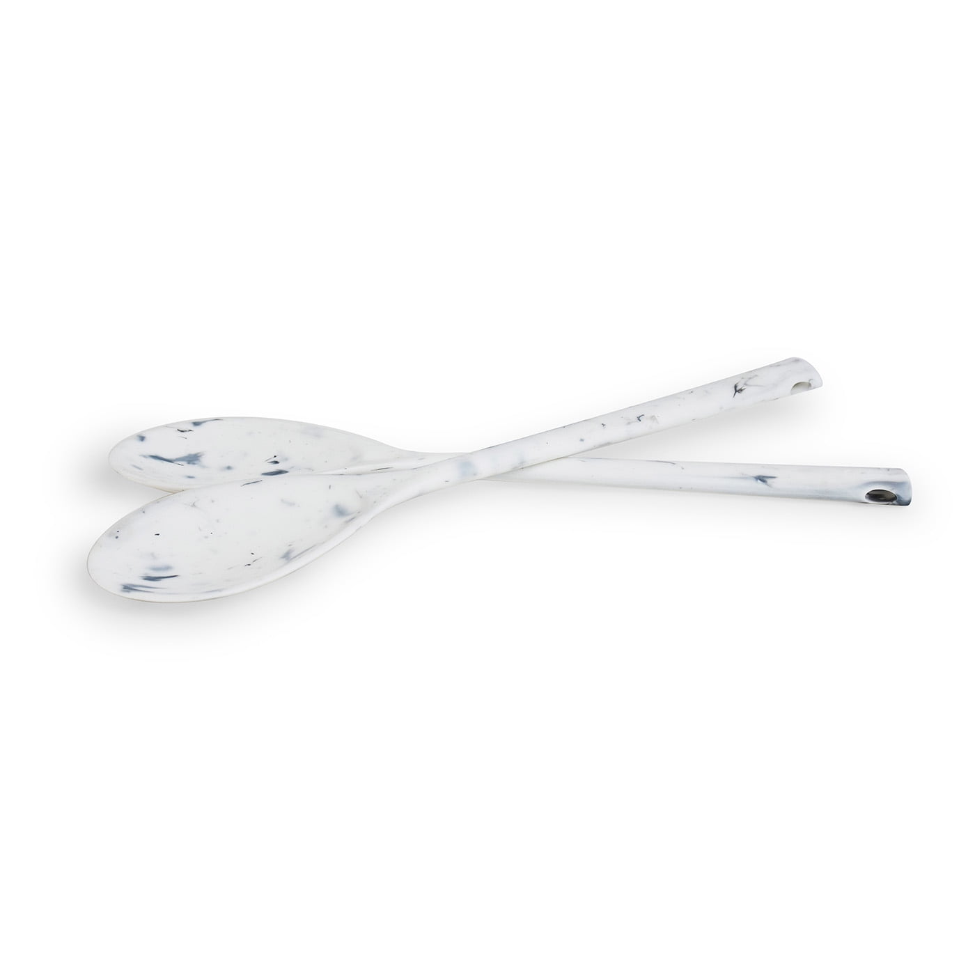 Eco-Marble White and Gray Recycled Plastic Serving Spoons Set