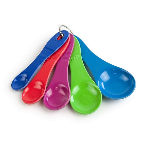 Architec EcoSmart Purelast Measuring Spoons, 5 Piece Set, 1/4, 1 t, 1/2 T, 1T, Jewel Tones