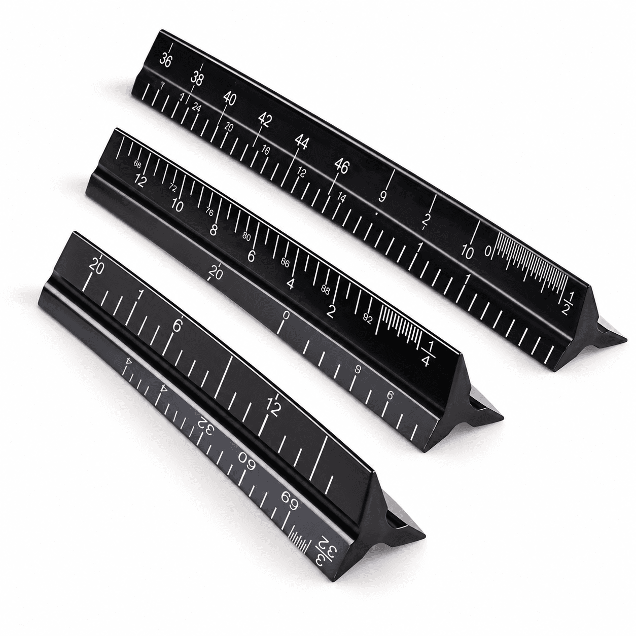 Architect 3 Packs 12 Inch Imperial Aluminum Triangular Architectural ...