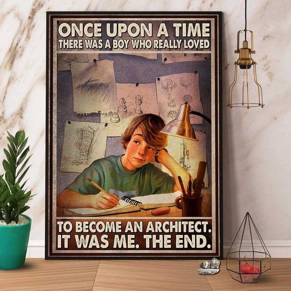 Architect Boy A Boy Who Really Loved To Become An Architect Lamp Hard Learn Gift Paper Poster No Frame Wall Art 11 x 17 Inch Poster