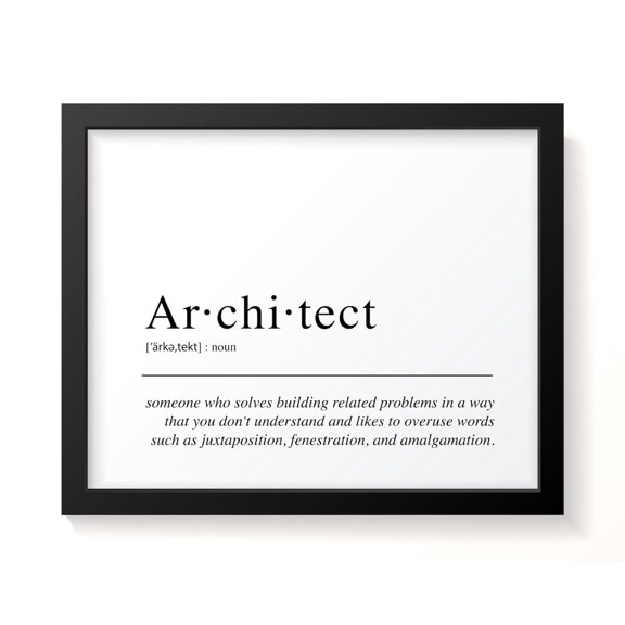 Architect Definition Architect Gift Dictionary Print Office Wall Decor