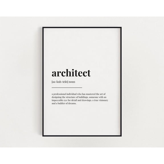 Architect Definition Design Career Architecture Office Wall Art Poster Decor