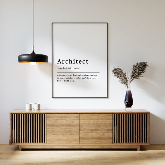 Architect Definition Print Architect Quote Typography Wall Art, Unframed Paper Print