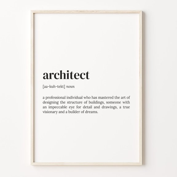 Architect Definition Print, Quote Wall Art Poster Unframed Paper Print