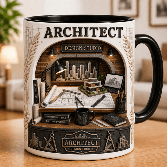 Architect Mug 3D Effect Architecture Design Studio Gift for Architects