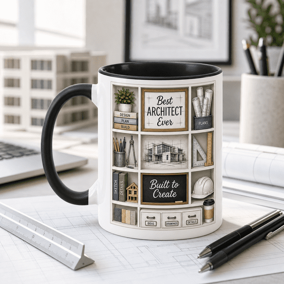 Architect Mug 3D Effect Best Architect Ever Gift for Designers & Building Pros