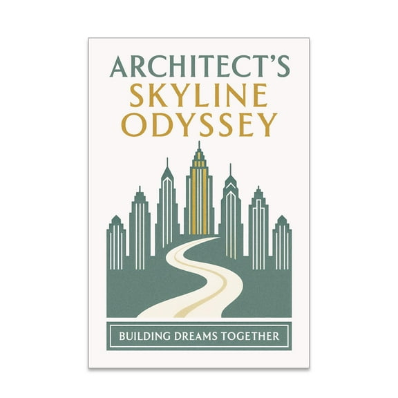 Architectural Blueprint Art - Office Decor - 13x19 Poster Print - Modern Style