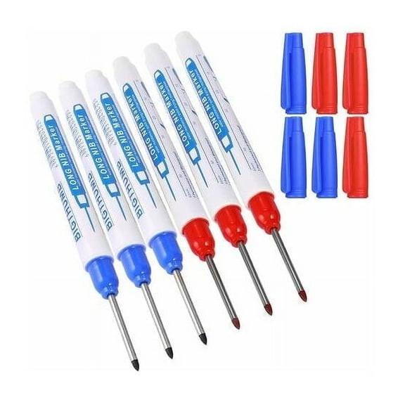 Architect Supply For Detailed Markings, Deep Hole Marker Pens With Portable Pen Clip Design, Multi Purpose Markers Waterproof Deep Reach For Carpenters Builders Tools