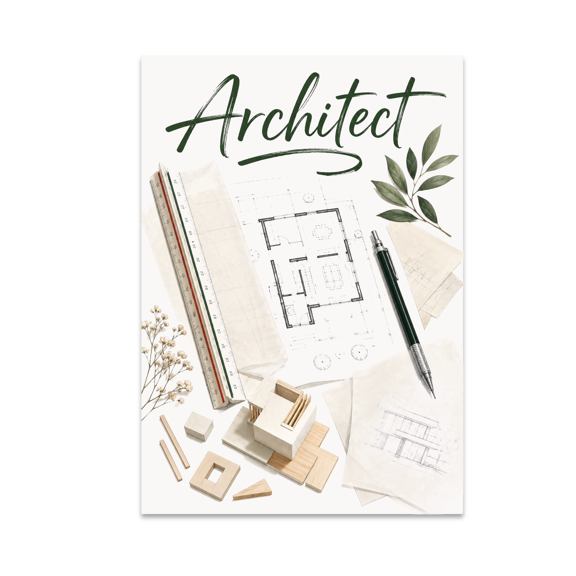 Architect Workplace Wall Art - Architecture Student - 13x19 Poster Print
