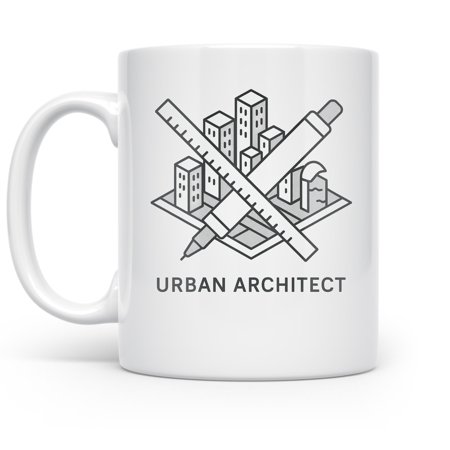 Architect inspiration, 11oz ceramic mug for city planners and creative professionals and students