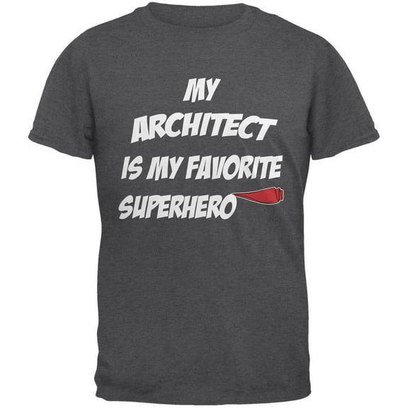 Architect is My Superhero Dark Heather Adult T-Shirt - X-Large